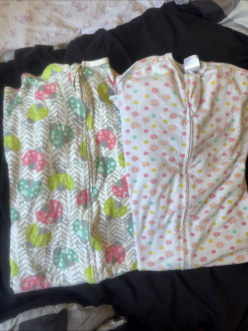 Girls' Pink & Green Floral Zip Sleep Sack